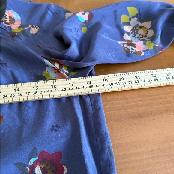 Rebecca Taylor Long Sleeve Floral Blouse 6 Silk Blend Feminine Purple Elegant - Picture 8 of 9